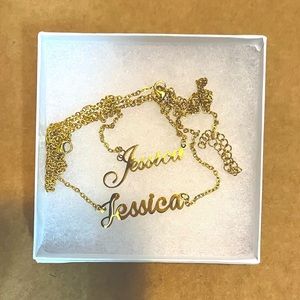2 Brand New Gold finish “Jessica” name necklaces